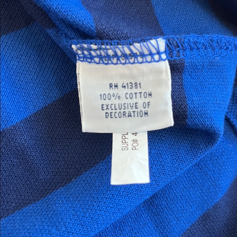 NWT Polo by Ralph Lauren Men's Cotton Mesh Polo Shirt. Royal/Navy Blue Stripes. - Picture 11 of 16